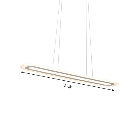 Modern Oval Led Ceiling Pendant Light Kit In Warm/White/Natural 16’/23.5’/31.5’ Wide