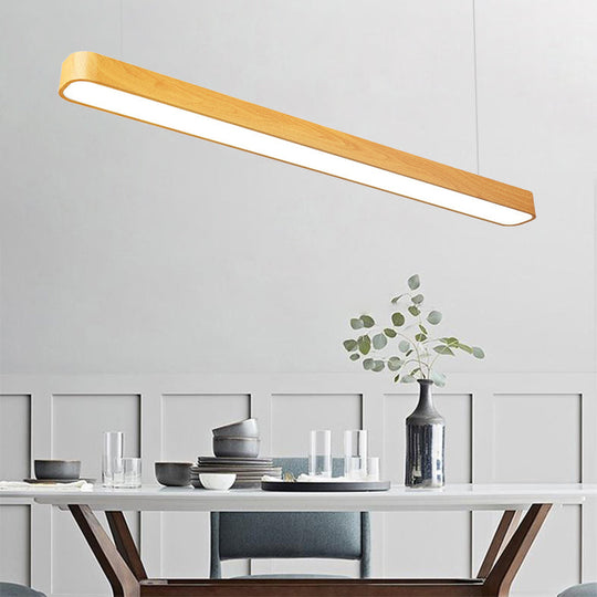Modern Wooden Pendant Light With Led Available In 3 Sizes And Colors Wood / 4’ White