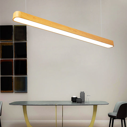 Modern Wooden Pendant Light With Led Available In 3 Sizes And Colors