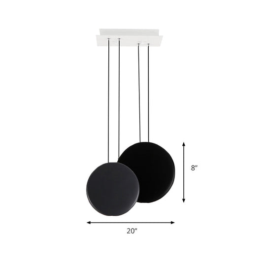 Modern Black And White Pendant Lights With Round Resin Shade