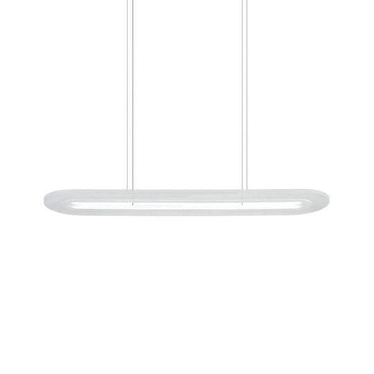 Modern Led Oval Office Ceiling Pendant | Acrylic 31.5/39 Wide Warm/White/Natural Light