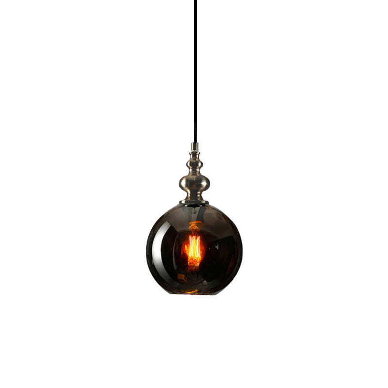 Modern Dimpled Glass Pendant Lamp - 1 Light Shade Hanging Clear/Smoke & 8/10 Size Options