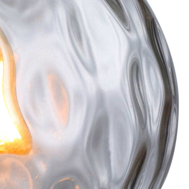 Modern Stylish Clear/Smoke Gray Dimpled Glass Pendant Lamp - 8’’/10’’ W Global Shade