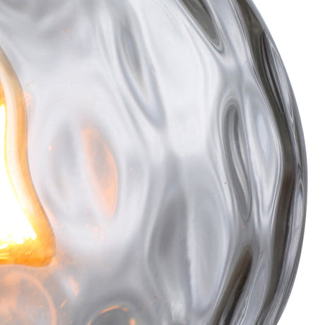 Modern Dimpled Glass Pendant Lamp - 1 Light Shade Hanging Clear/Smoke & 8/10 Size Options