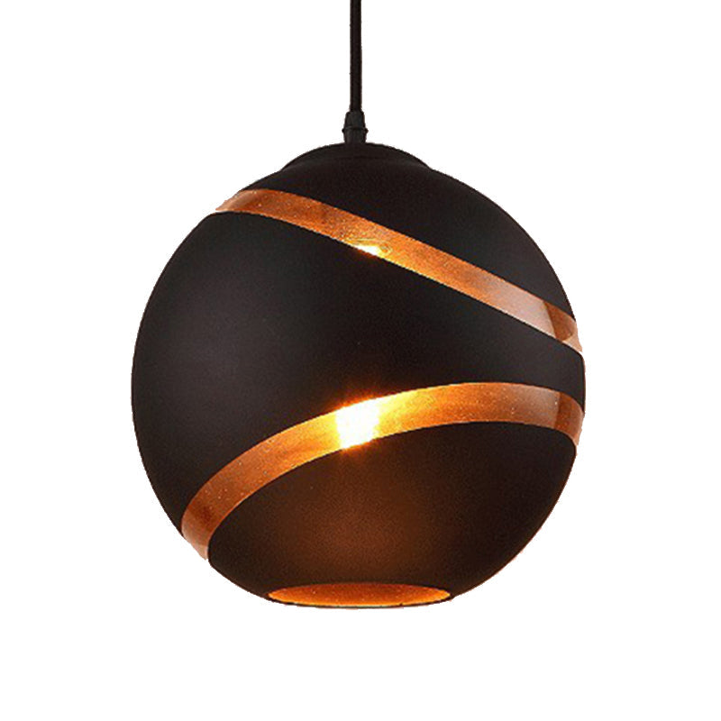 Contemporary Black/White Handblown Glass Pendant Light - Orbit Shade 1