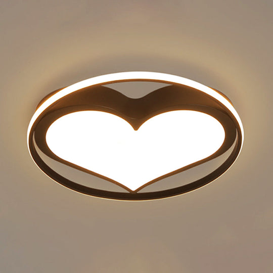 Contemporary Heart-Shaped Ceiling Lamp With Acrylic Metal Flush Light For Living Room