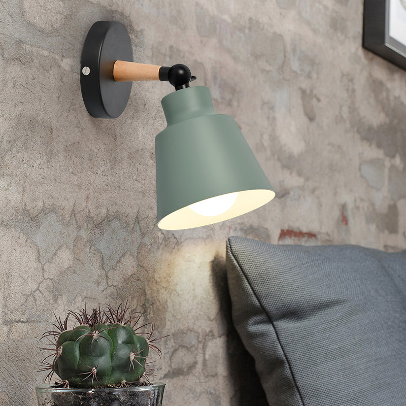 Rotatable Macaron-Colored Metal Wall Sconce With One Light For Living Room