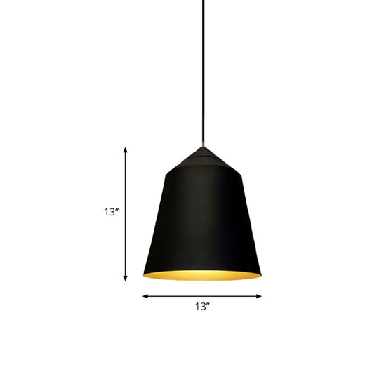 Modern Metal Bell Pendant Light - 6’/13’ Wide 1 Black/White Hanging Ceiling Lighting