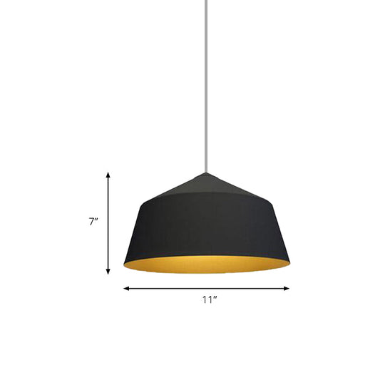 Nordic Style Dome Shaped Pendant Ceiling Light - Metal 1 Black/White Hanging Design