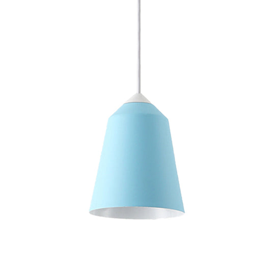 Minimalist Metal Bell Pendant Lighting - 1 Light White/Blue/Gold Ceiling