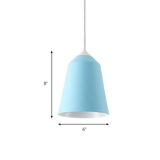Minimalist Metal Bell Pendant Lighting - 1 Light White/Blue/Gold Ceiling