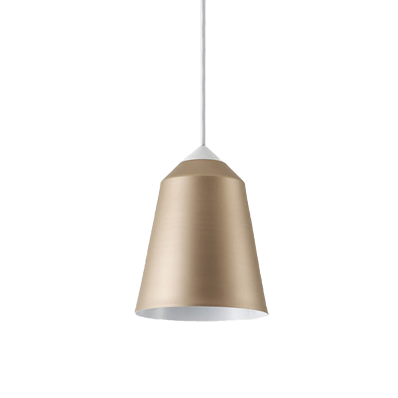 Minimalist Metal Bell Pendant Lighting - 1 Light White/Blue/Gold Ceiling