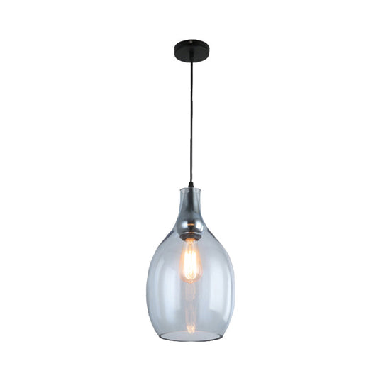 Modern Blue/Amber Glass Pendant Lamp - Stylish Nickel Hanging Light For Bedroom
