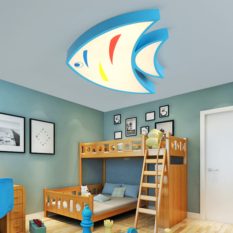 Bright Fish Pendant Light: Vibrant Acrylic Hanging For Kindergarten Hallway Blue / 17 Warm