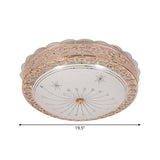 Modern Gold Crystal Led Flush Mount Ceiling Light Fixture - Contemporary Bowl Shape With Beveled