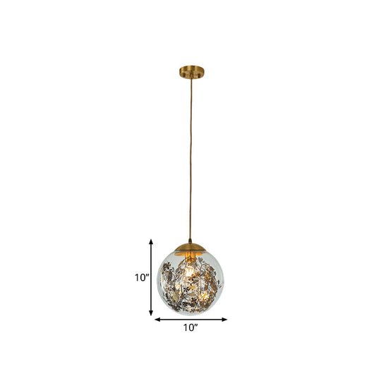 Sleek Clear Glass Pendant Light - Simplicity 1-Head Down Lighting With Brass Finish