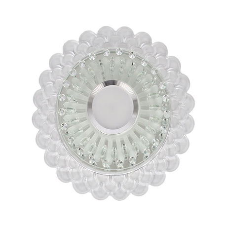 Led Crystal Flush Mount Light Fixture In Chrome For Corridor - Round/Square Design