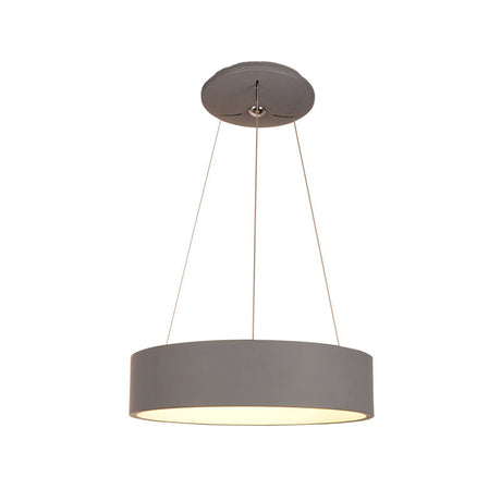 Minimalist Grey Led Pendant Lamp: Aluminum Round Ceiling Light For Dining Table