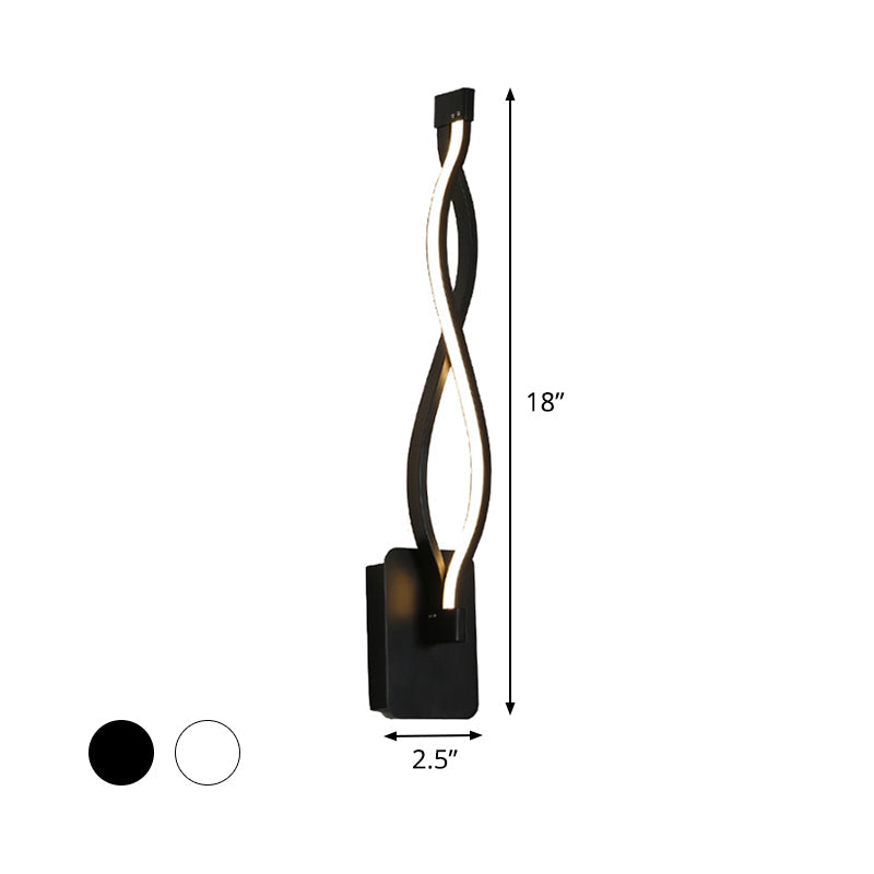 Minimalistic Metal Led Stairway Sconce In Warm/White Light - Black/White