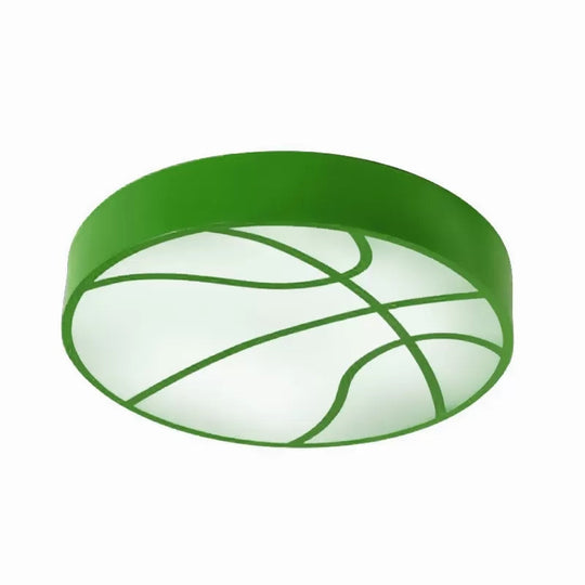 Cartoon Basketball Ceiling Lamp For Babys Room And Hallway Green