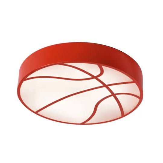 Cartoon Basketball Ceiling Lamp For Babys Room And Hallway Red