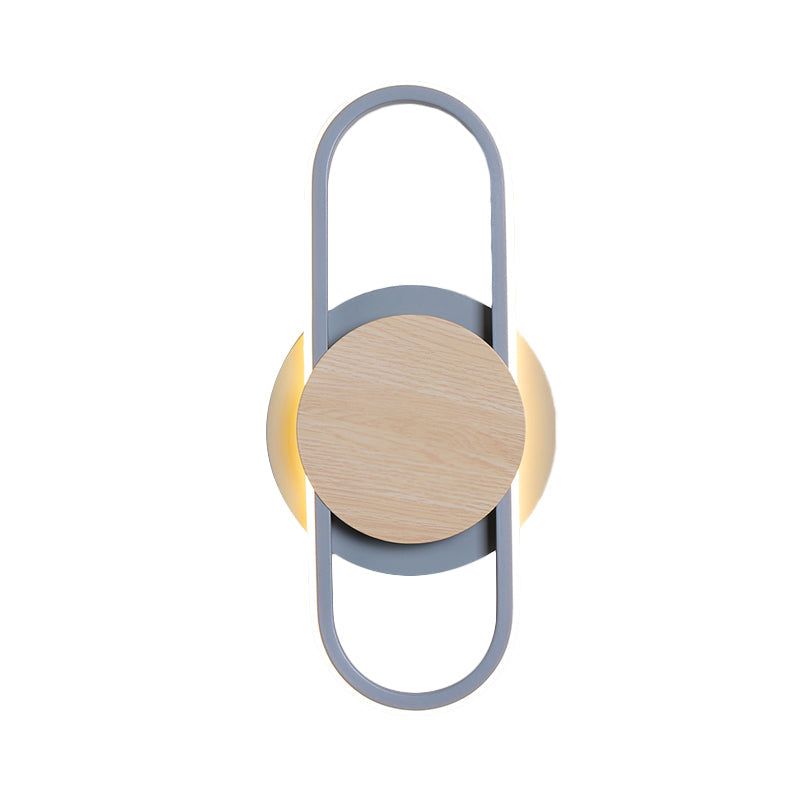 Nordic Iron 2-Layer Sconce Light With Led Wall Mount - Round/Square Design Elliptical Frame