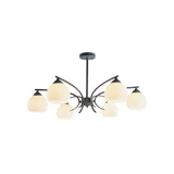 Stylish Opal Glass Living Room Chandelier - Sphere Shade 6/8 Lights Macaron-Inspired