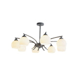Stylish Opal Glass Living Room Chandelier - Sphere Shade 6/8 Lights Macaron-Inspired