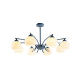Stylish Opal Glass Living Room Chandelier - Sphere Shade 6/8 Lights Macaron-Inspired