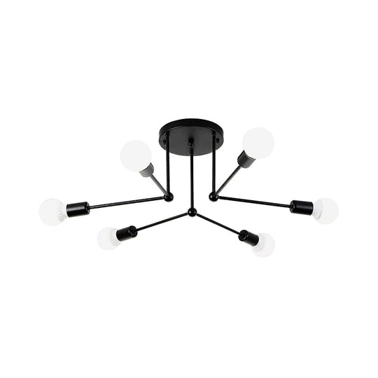 Contemporary Metal Linear Semi-Flush Ceiling Light – Ideal For Kid’s Bedroom And Living Room