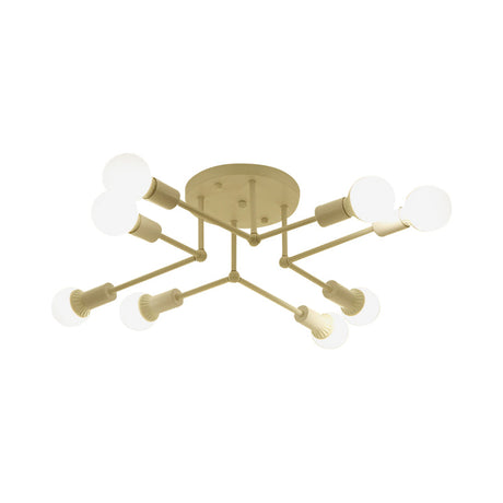 Contemporary Metal Linear Semi-Flush Ceiling Light Ideal For Kids Bedroom And Living Room