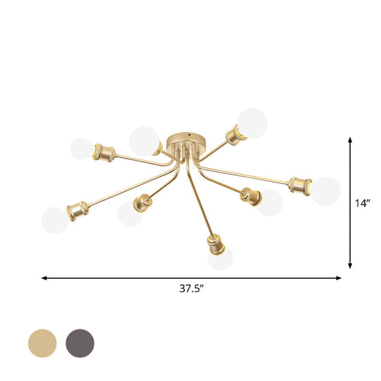 Sleek Linear Metallic Ceiling Lamp: Beautiful Semi-Flush Light For Kid’s Bedroom