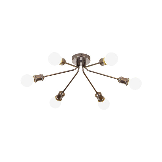 Sleek Linear Metallic Ceiling Lamp: Beautiful Semi-Flush Light For Kid’s Bedroom