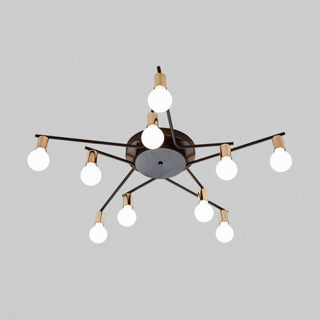 Metal Flush Mount Ceiling Lamp For Adult Bedroom & Living Room - Long Arm Design Romantic Lighting