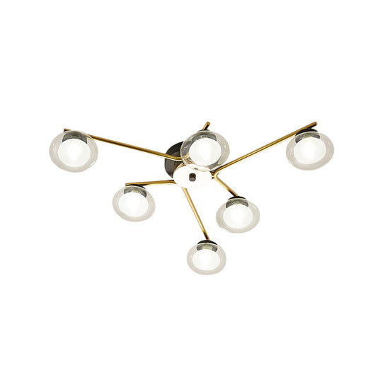 Sleek Metal Semi Flush Mount Ceiling Lamp With Multi - Head And Oval Shade - Stylish Lighting For