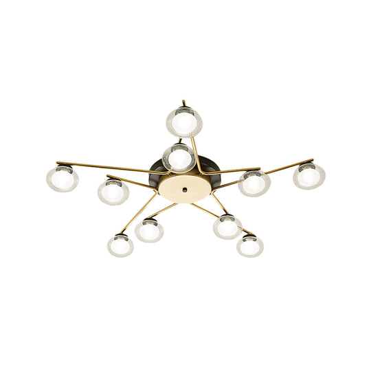 Sleek Metal Semi Flush Mount Ceiling Lamp With Multi - Head And Oval Shade - Stylish Lighting For