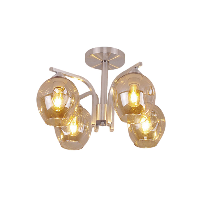 Contemporary 4 - Head Bud Shade Ceiling Light - Perfect For Dining Room Or Bedroom