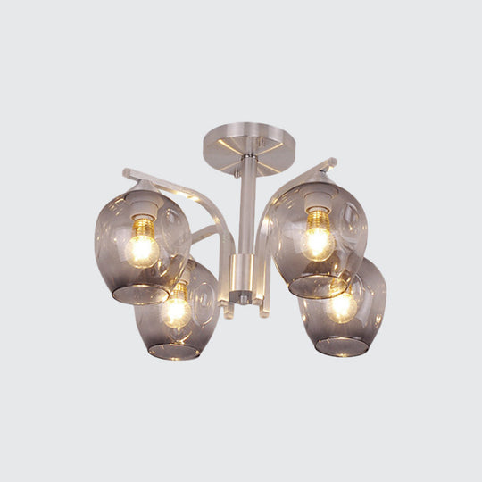 Contemporary 4 - Head Bud Shade Ceiling Light - Perfect For Dining Room Or Bedroom