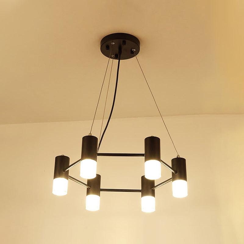 Clara - Honeycomb Modern Shaped Chandelier Metal Black Pendant Lighting For Hotel Living Room