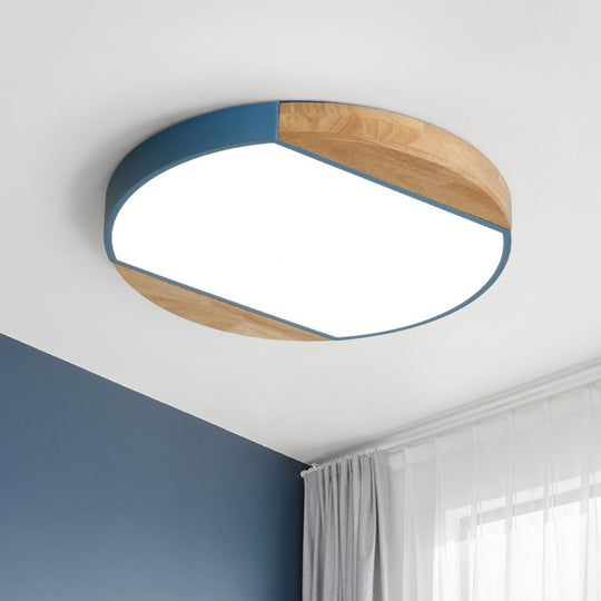 Nordic Style Led Flushmount Ceiling Lamp - Acrylic Circular Baby Bedroom & Kindergarten Light In
