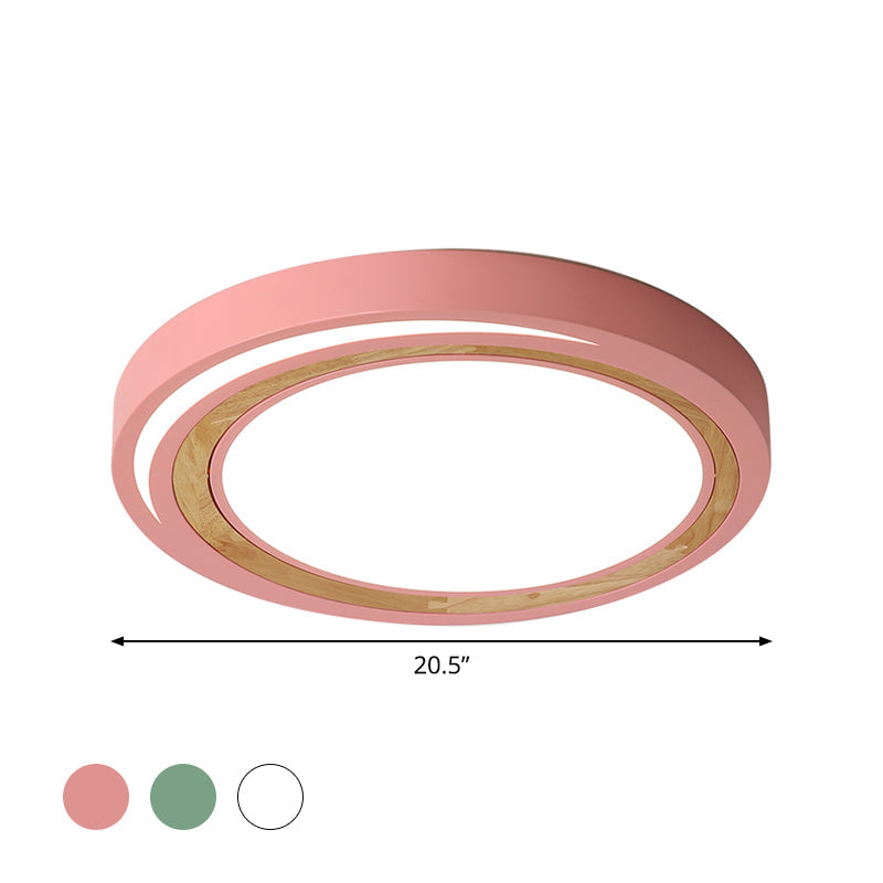 Led Macaron Style Ceiling Lamp For Boys And Girls Bedroom - Acrylic Circle Mount Light