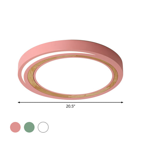 Led Macaron Style Ceiling Lamp For Boys And Girls Bedroom - Acrylic Circle Mount Light