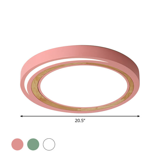 Led Macaron Style Ceiling Lamp For Boys And Girls Bedroom - Acrylic Circle Mount Light