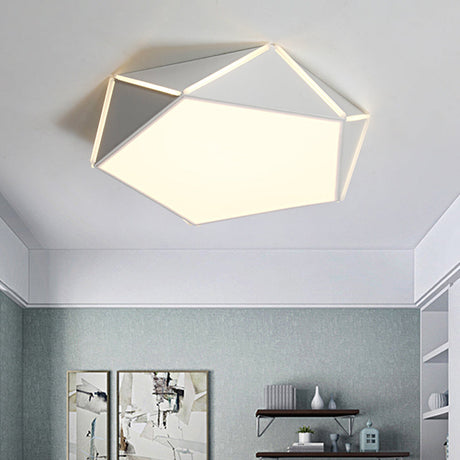 Nordic Led Ceiling Lamp - Pentagon Flush Mount Light With Acrylic Panel