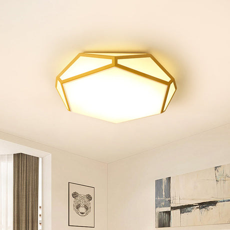 Hexagon Led Ceiling Light In Nordic Candy Colors For Corridors Yellow / 16.5 White
