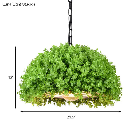 18’/21.5’ Industrial Green Led Hanging Light - Metal Ceiling Suspension Lamp