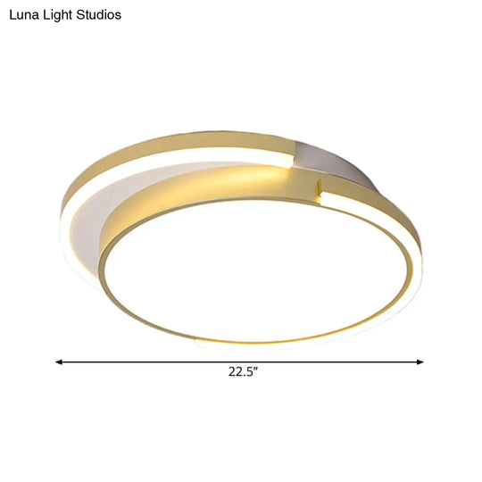 18’/22.5’ Gold Metal Led Ceiling Flush Mount Light Fixture