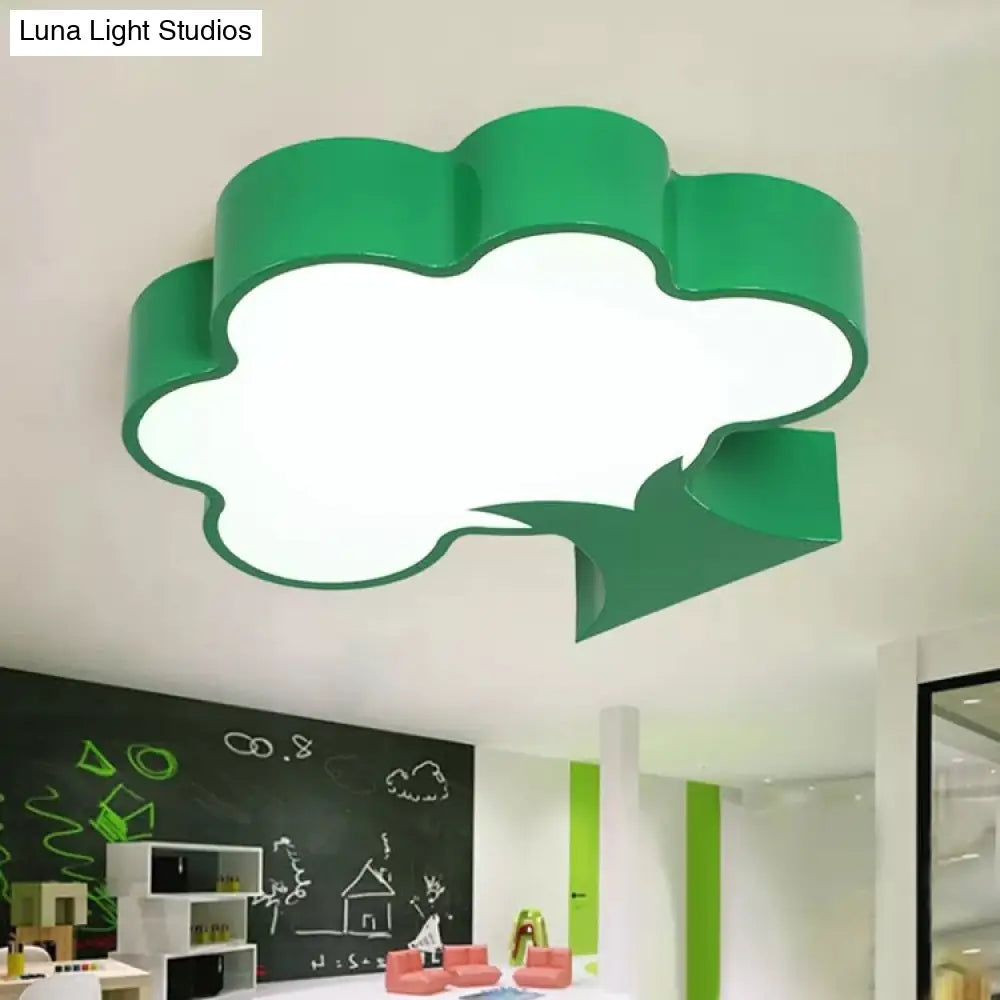 18’/23.5’ Dia Led Tree Flush Mount Light - Pink/Yellow/Green Modern Acrylic Ceiling Lamp