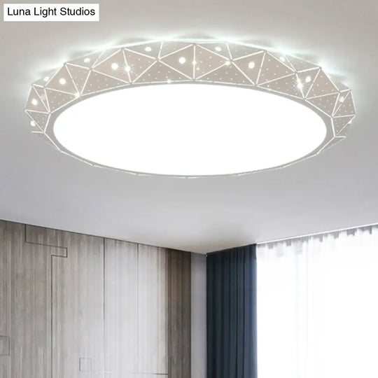 18’/25.5’ Round Led Flush Mount Ceiling Lamp In Warm/White Light With Acrylic Design