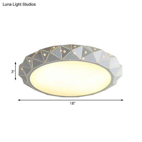 18’/25.5’ Round Led Flush Mount Ceiling Lamp In Warm/White Light With Acrylic Design